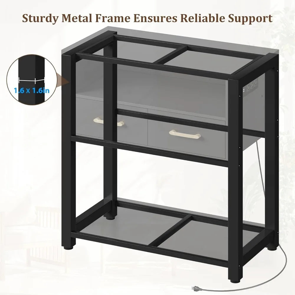 Heavy Duty Aquarium Stand With Metal Frame And Power Outlet