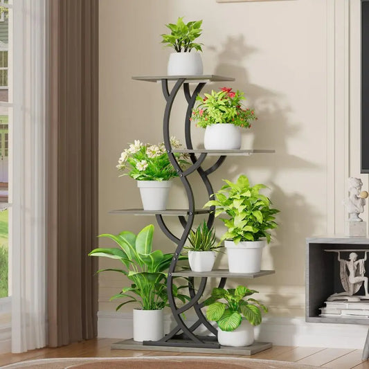 Indoor Plant Stand With Grow Lights For Corner Shelving