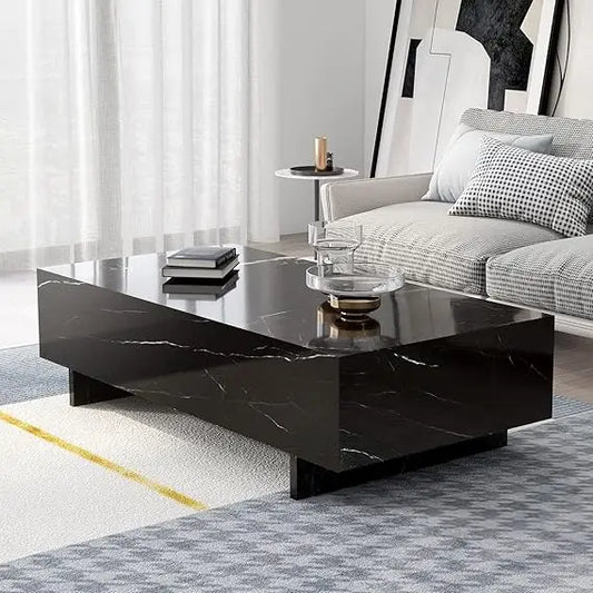 Marble Rectangle Coffee Table For Modern Living Rooms