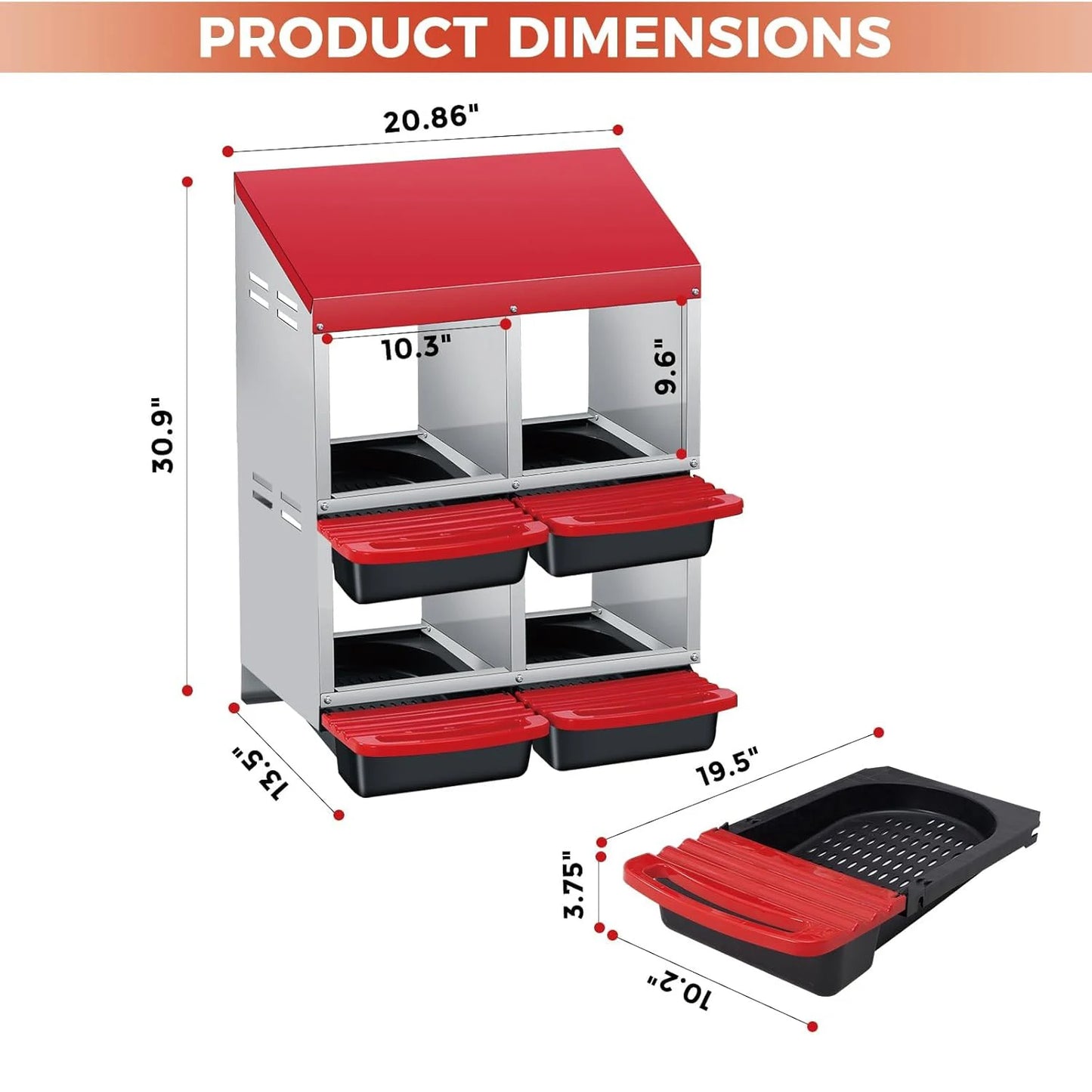 Automatic Rollout Metal Chicken Nesting Box With Collection Tray
