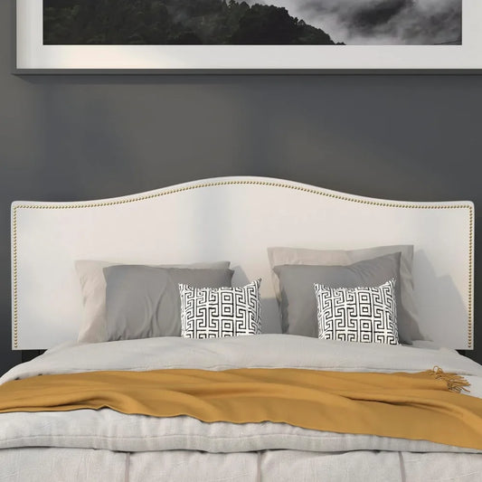 Upholstered Adjustable Headboard with Nailtrim Design