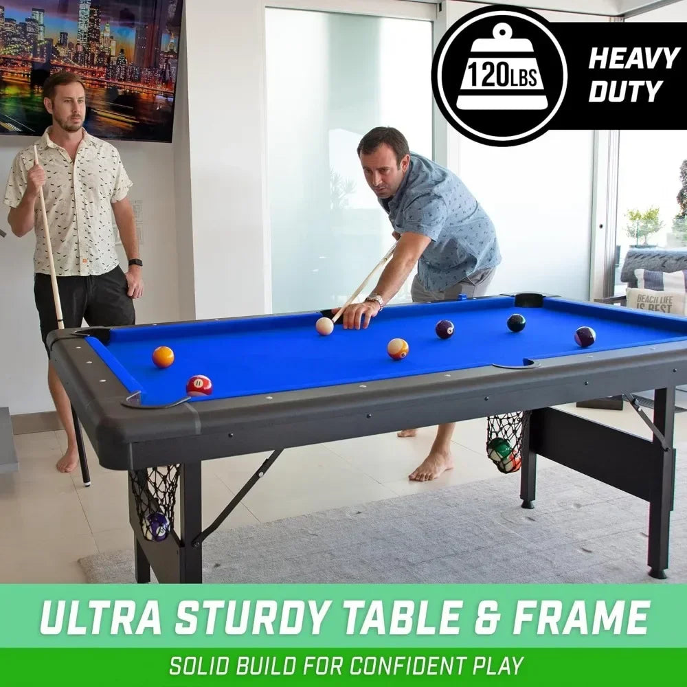 Customizable Portable Pool Table With Full Ball Set No Assembly