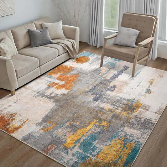 Machine Washable Non Slip Vintage Area Rug for Living Room