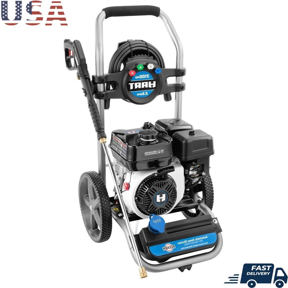 Gas Powered Pressure Washer With Onboard Storage And Nozzles