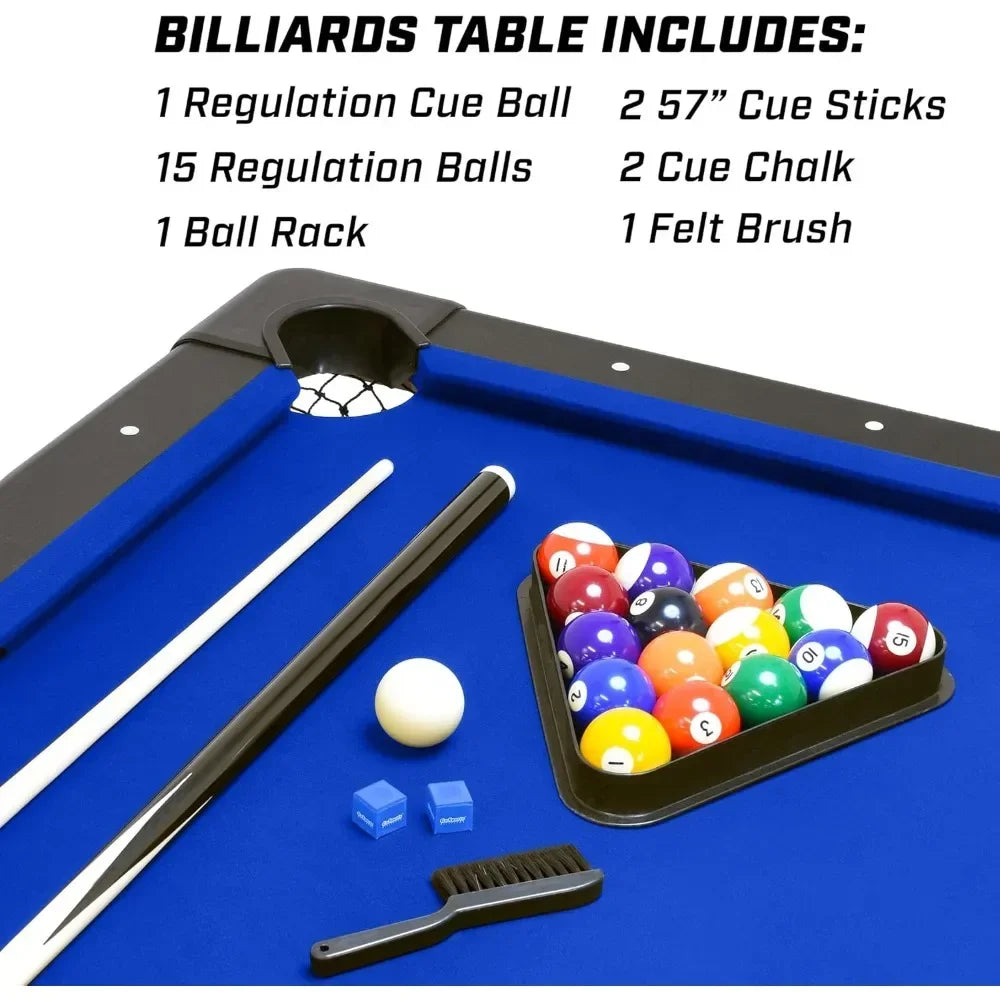 Customizable Portable Pool Table With Full Ball Set No Assembly