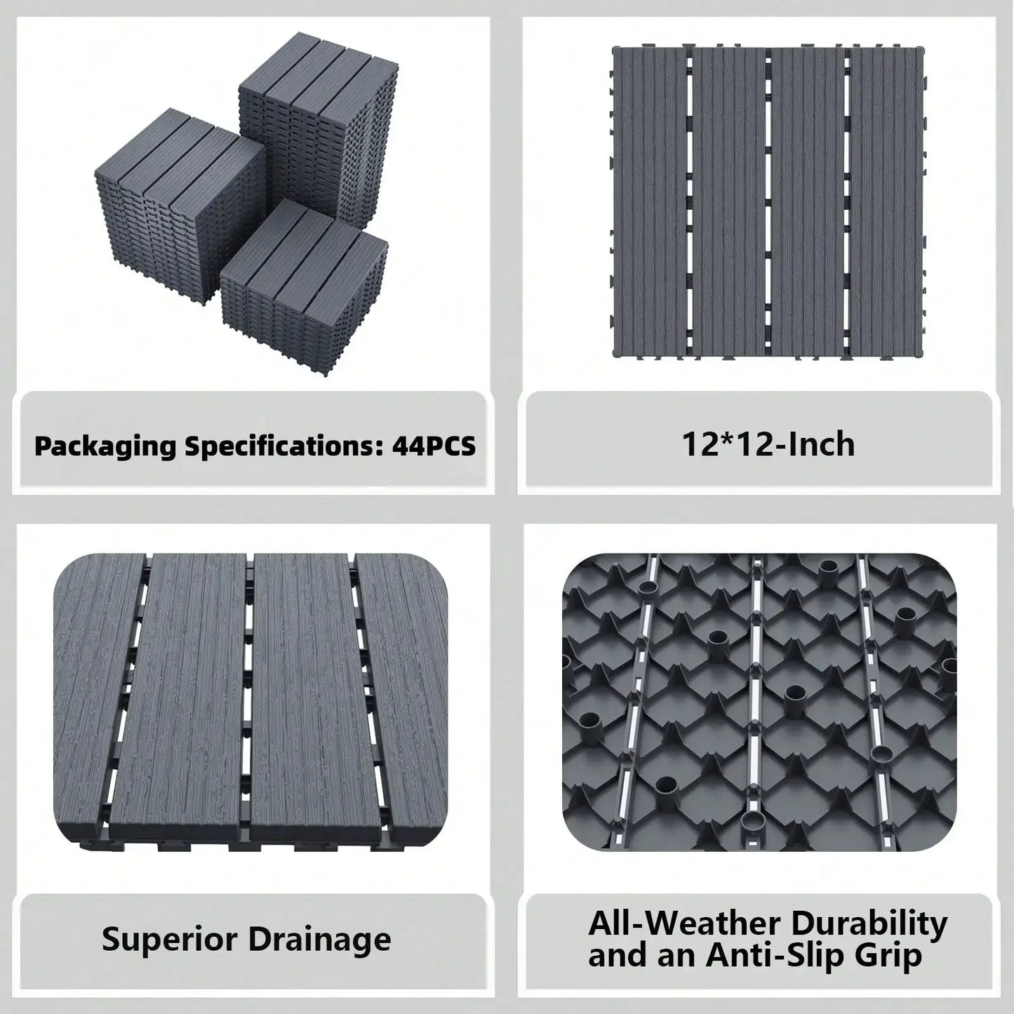 Interlocking Plastic Deck Tiles For Outdoor Patios And Balconies