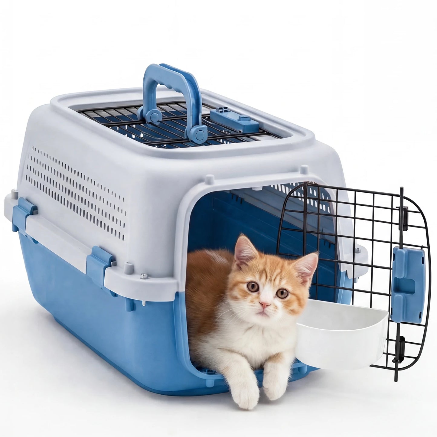 Dual-Entry Hard-Sided Pet Carrier for Cats & Small Dogs – 10–22 lb