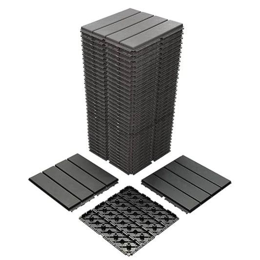 Interlocking Plastic Deck Tiles for Outdoor Patio and Balcony