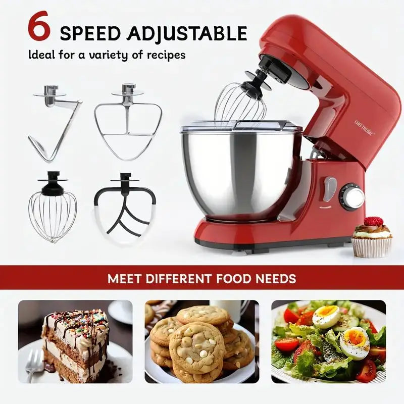 Cheftronic 4.5-Quart Tilt-Head Stand Mixer with 6 Speeds