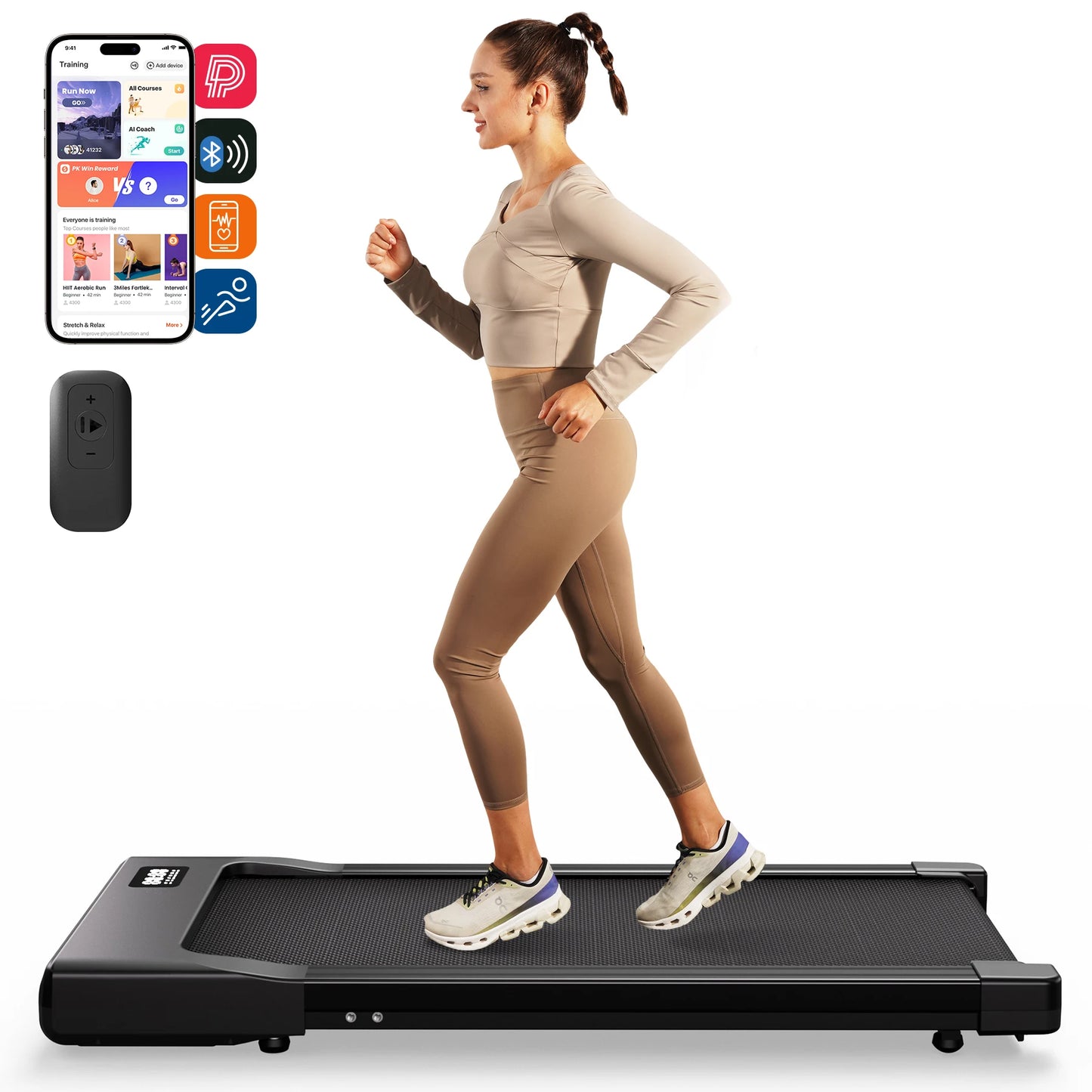 Portable Under Desk Treadmill with Remote Control for Home Office
