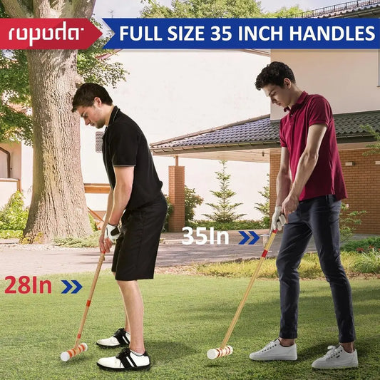 Croquet Set Six Player With Colored Balls And Carrying Bag