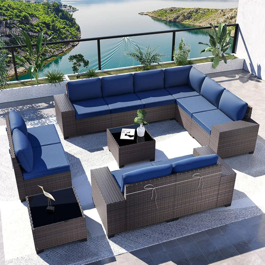 Outdoor Patio Furniture Set Sectional Rattan Sofa For Garden Comfort