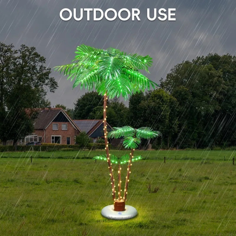 Solar Powered LED Palm Tree Decor With 8 Lighting Modes For Outdoor Use