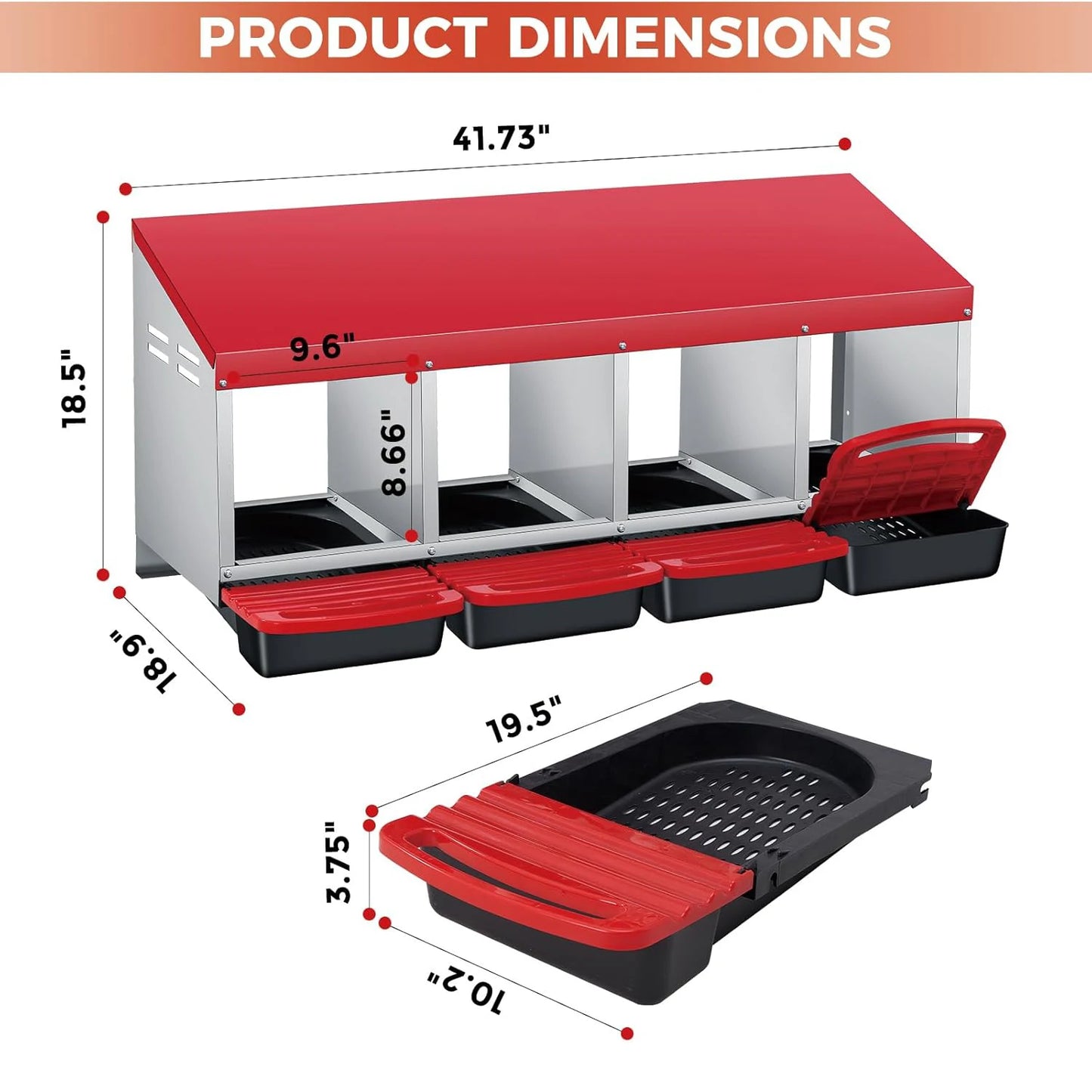 Automatic Rollout Metal Chicken Nesting Box With Collection Tray