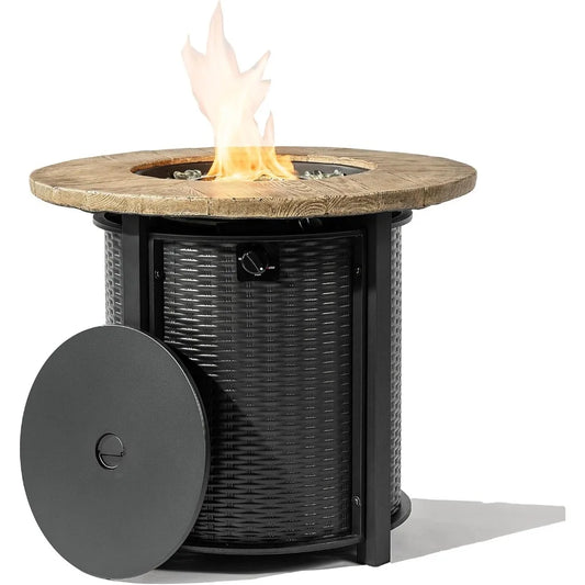 Concrete Round Gas Fire Pit for Outdoor Gatherings and Ambience