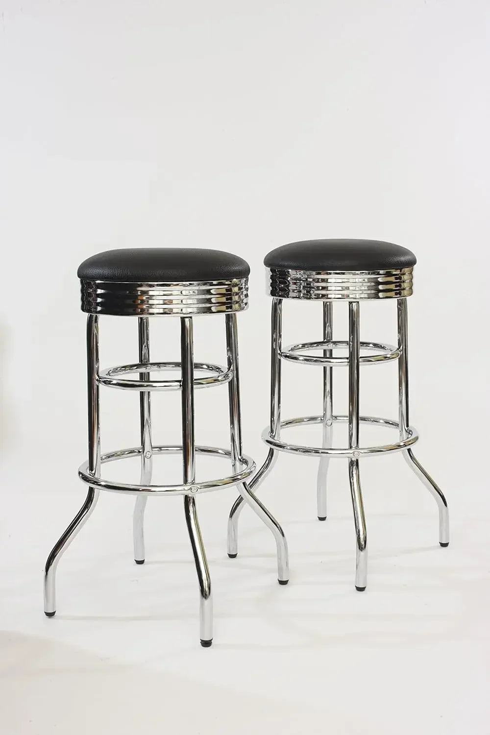 XMSJ Heavy Duty Swivel Bar Stool Leather Seat 2 Pack