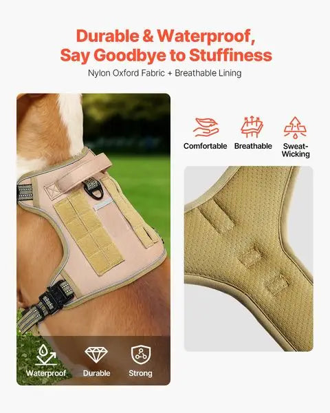 Adjustable Tactical Dog Harness for Large Dogs No Pull Design