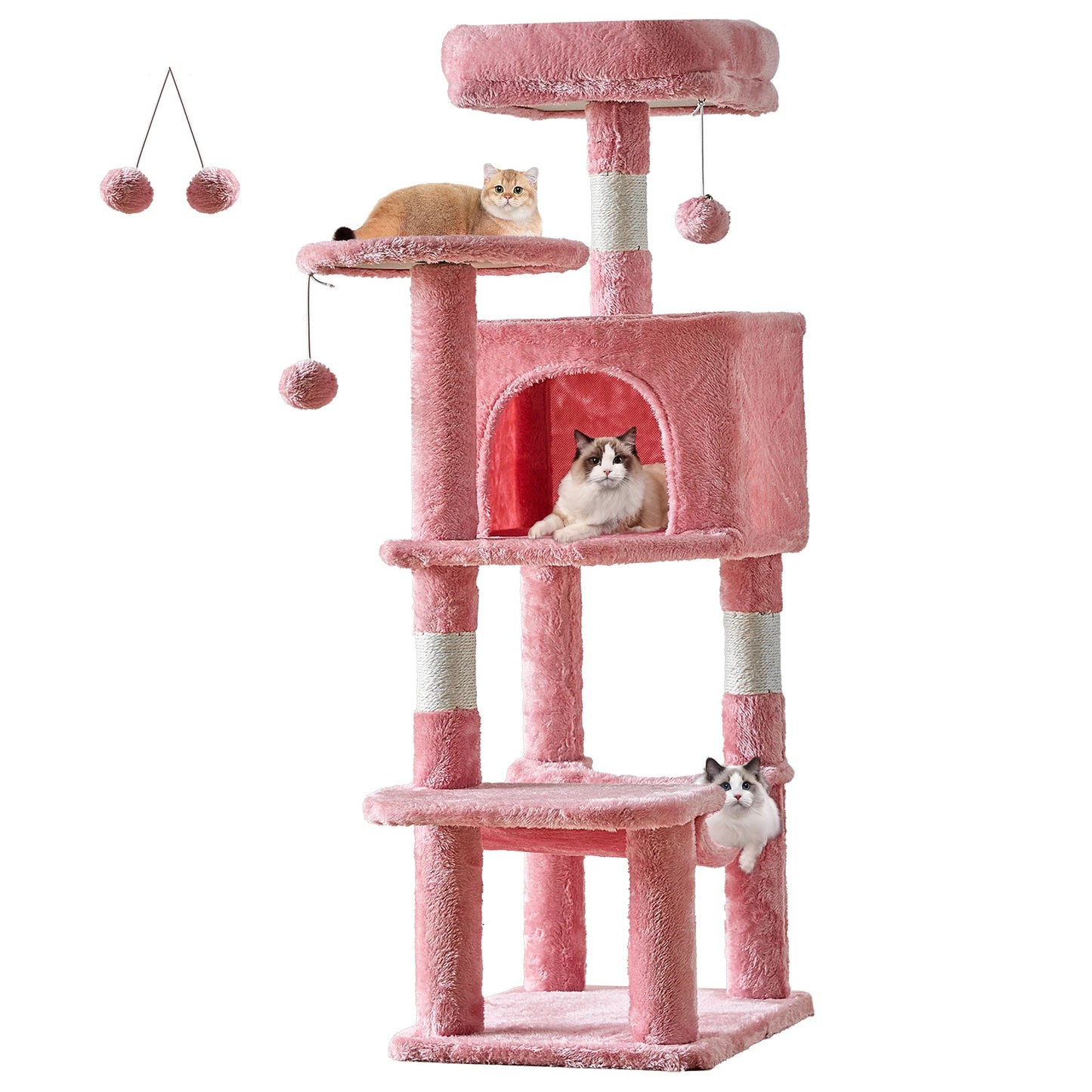 Multi Level Cat Tree With Scratching Posts For Indoor Cats