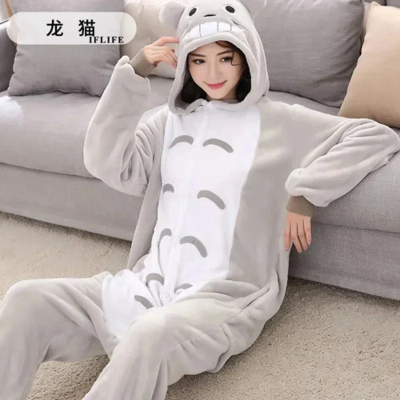 Totoro Animal Kigurumi Pajama Set Hooded Unisex Onesie
