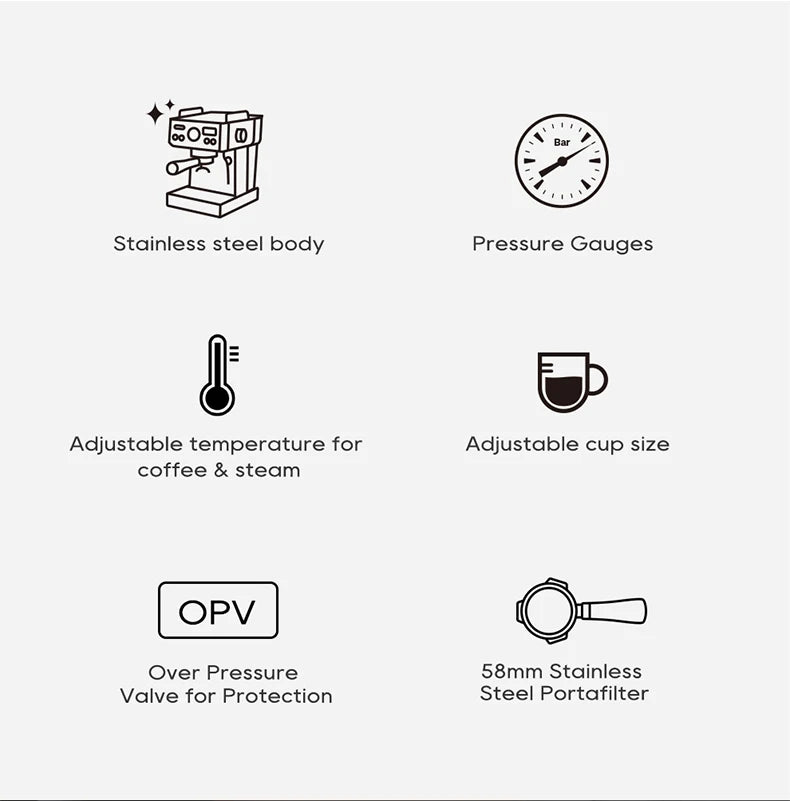 HiBREW H10A 20-Bar Semi-Automatic Espresso Machine