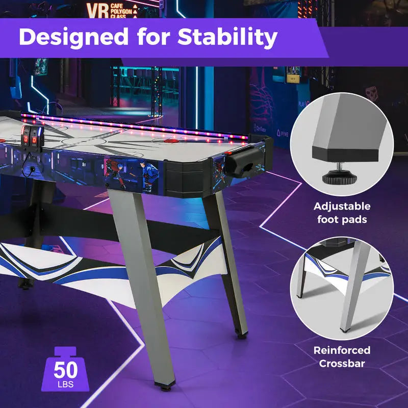Air Powered Hockey Table With Pushers And Pucks For Fun