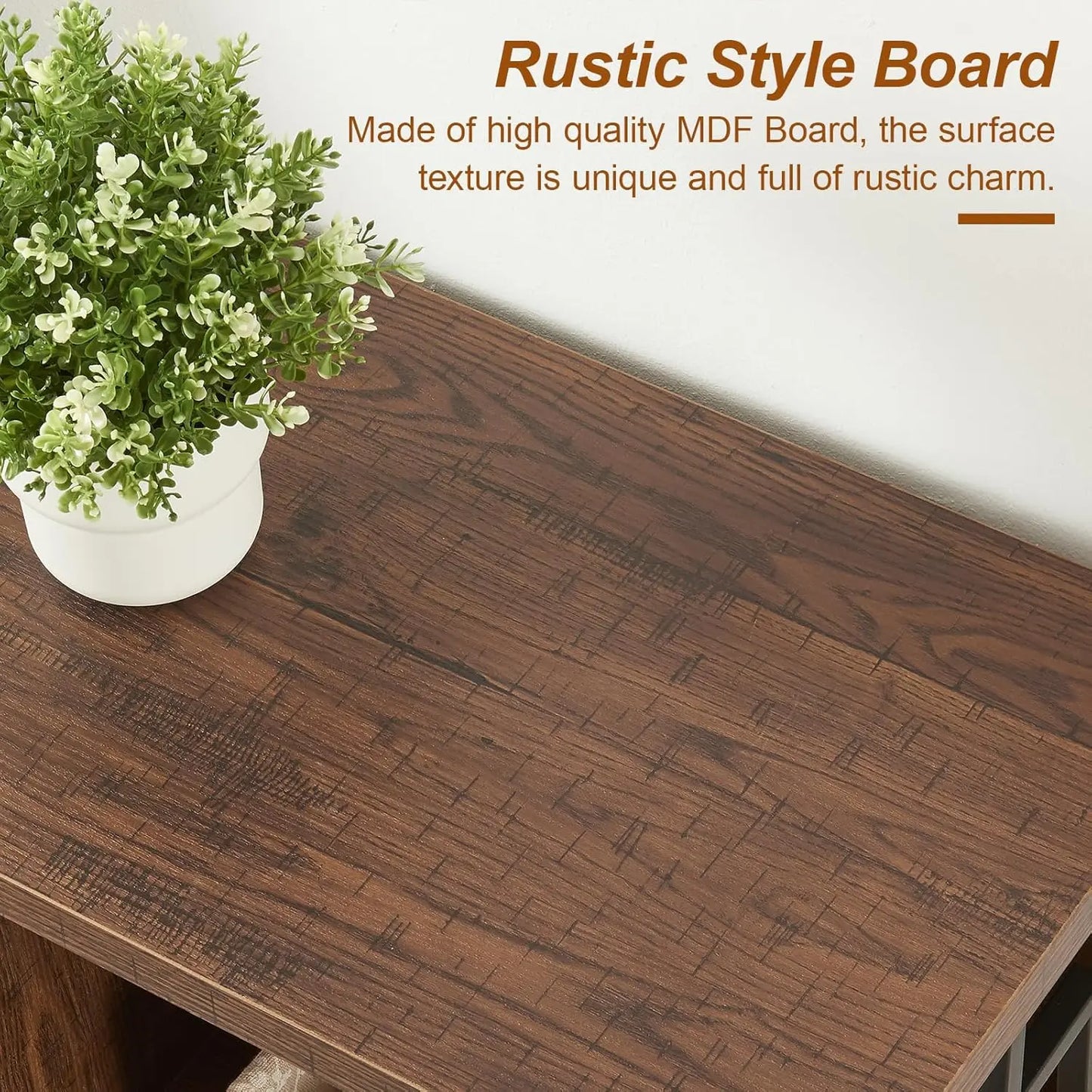 Sofa Console Table With 3 Tier Storage And Open Shelves