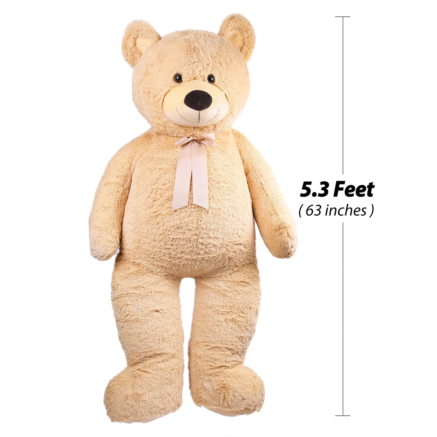 Giant Teddy Bear Stuffed Animals, 5Ft Cuddly Big Bear Plush, Large Stuffed Cute Toy, Girls Girlfriend Christmas Birthday Gifts