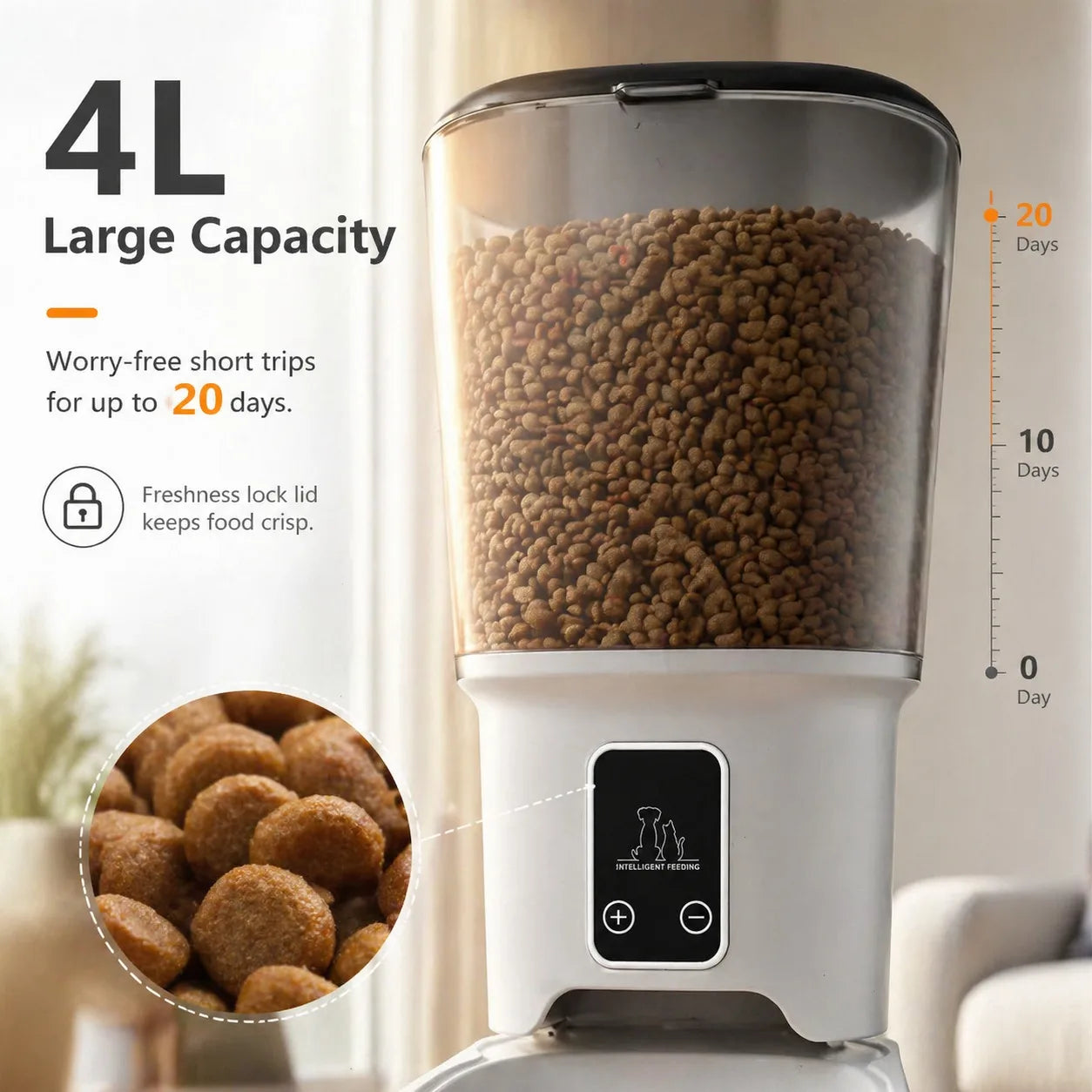 4L Smart Automatic Pet Feeder with App Control