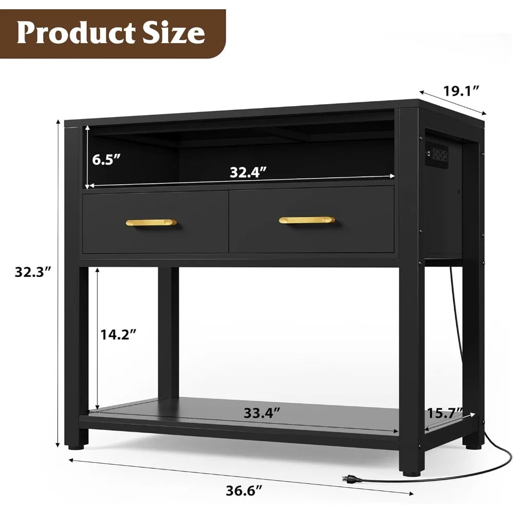 Heavy Duty Aquarium Stand With Metal Frame And Power Outlet