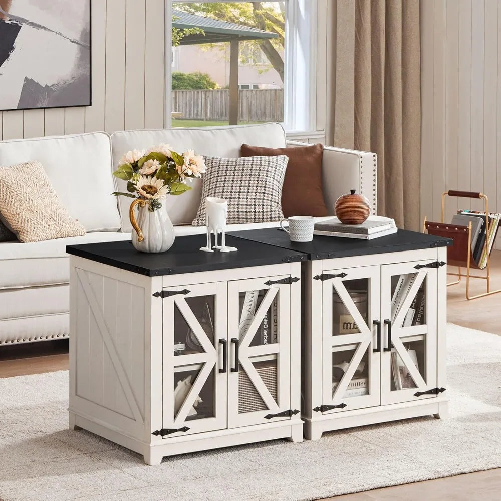 Rustic Farmhouse Coffee Table With Built In Charging Port