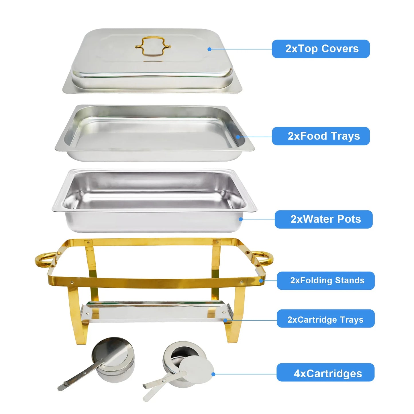 Stainless Steel Chafing Dishes Buffet Set For Catering And Events
