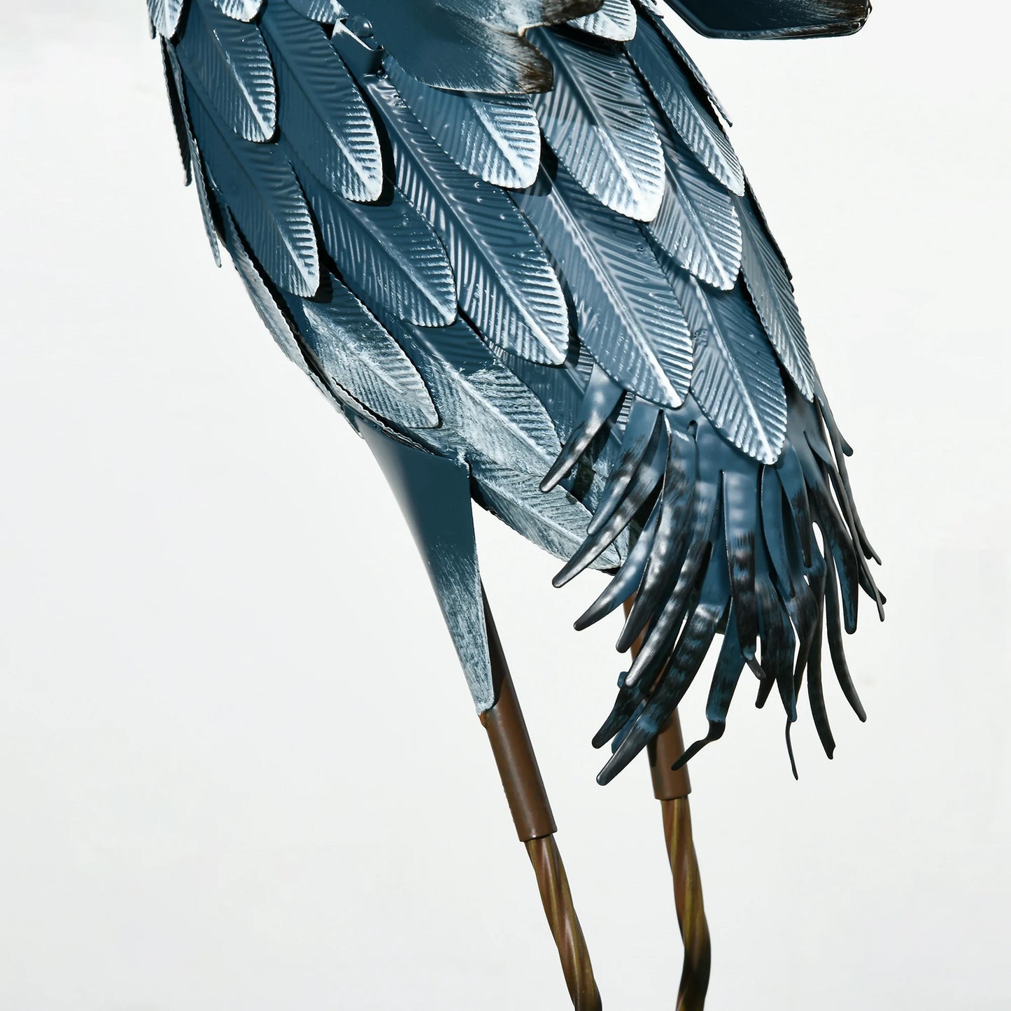 Heron Garden Statue With Stakes Metal Standing Ornament