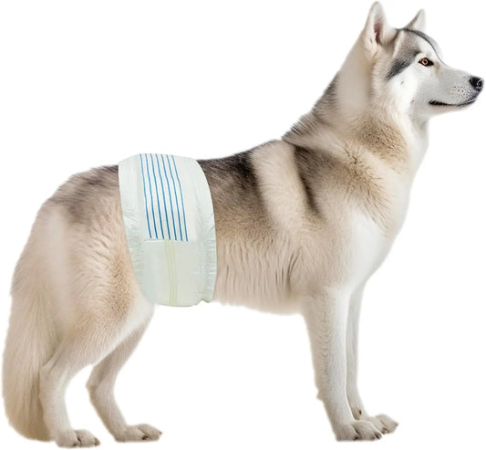 Super Absorbent Dog Diapers With Wetness Indicator And Adjustable Wraps