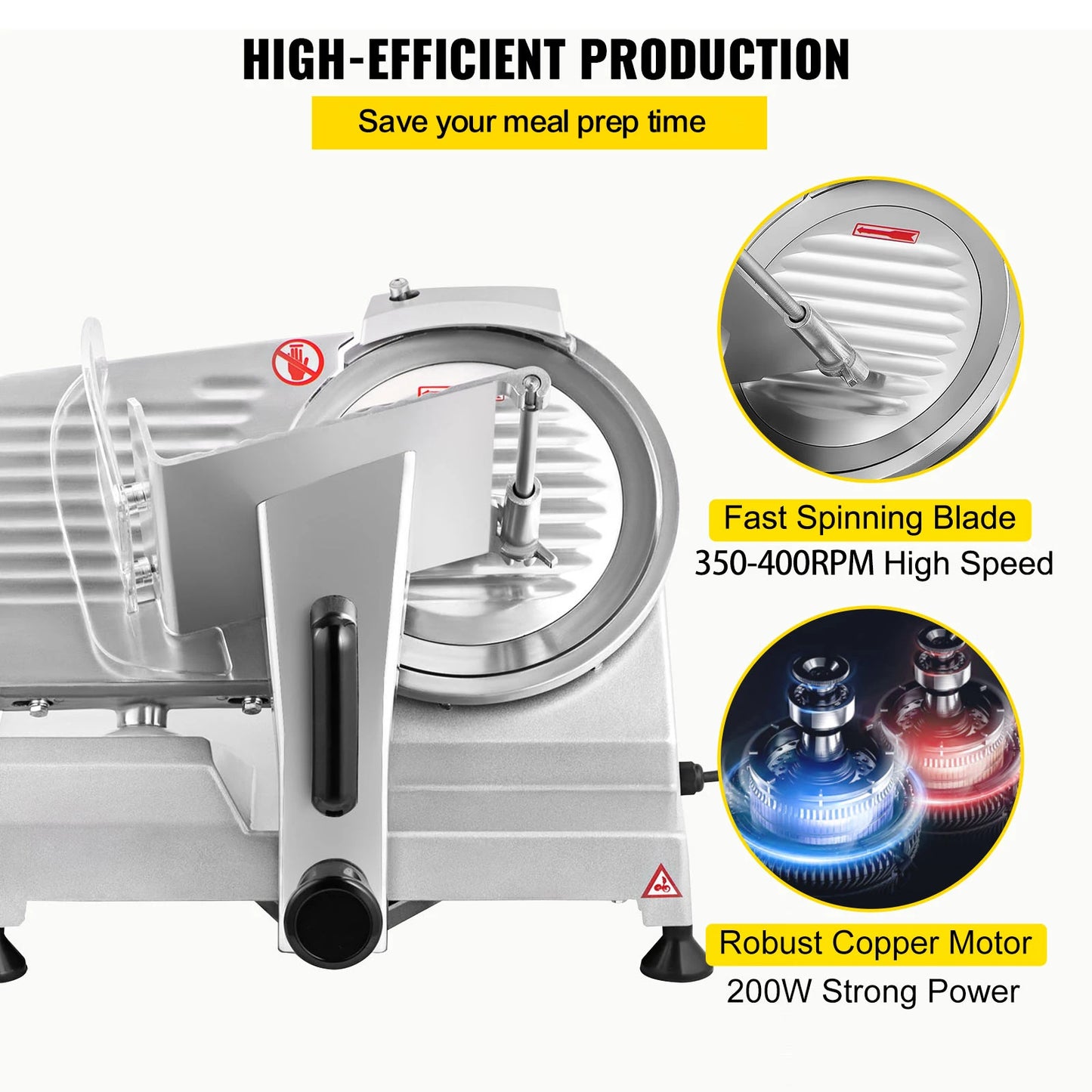 Electric Deli Slicer With Adjustable Thickness For Meats And Cheeses
