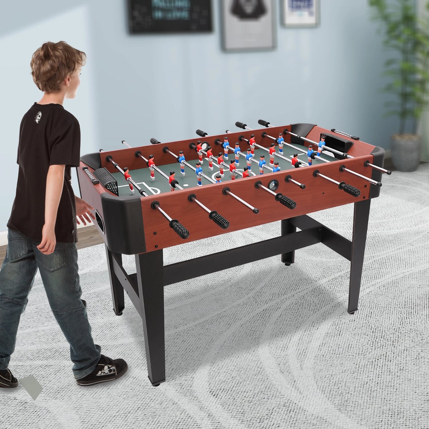 Premium Foosball Table With Scoreboard And Ball Storage