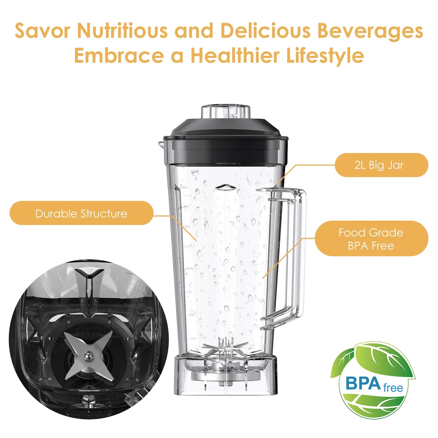Biolomix G5200 Heavy-Duty High-Power Blender – 2L