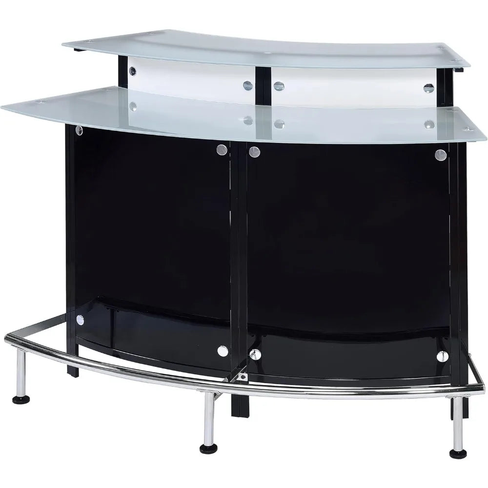 Glass Bar Cabinet With Bottle Wine Rack And Stemware Rack