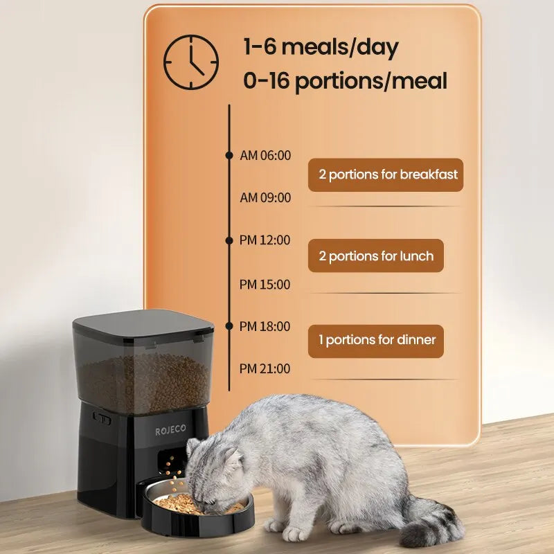 Rojeco Automatic Pet Feeder For Cats With Smart Control