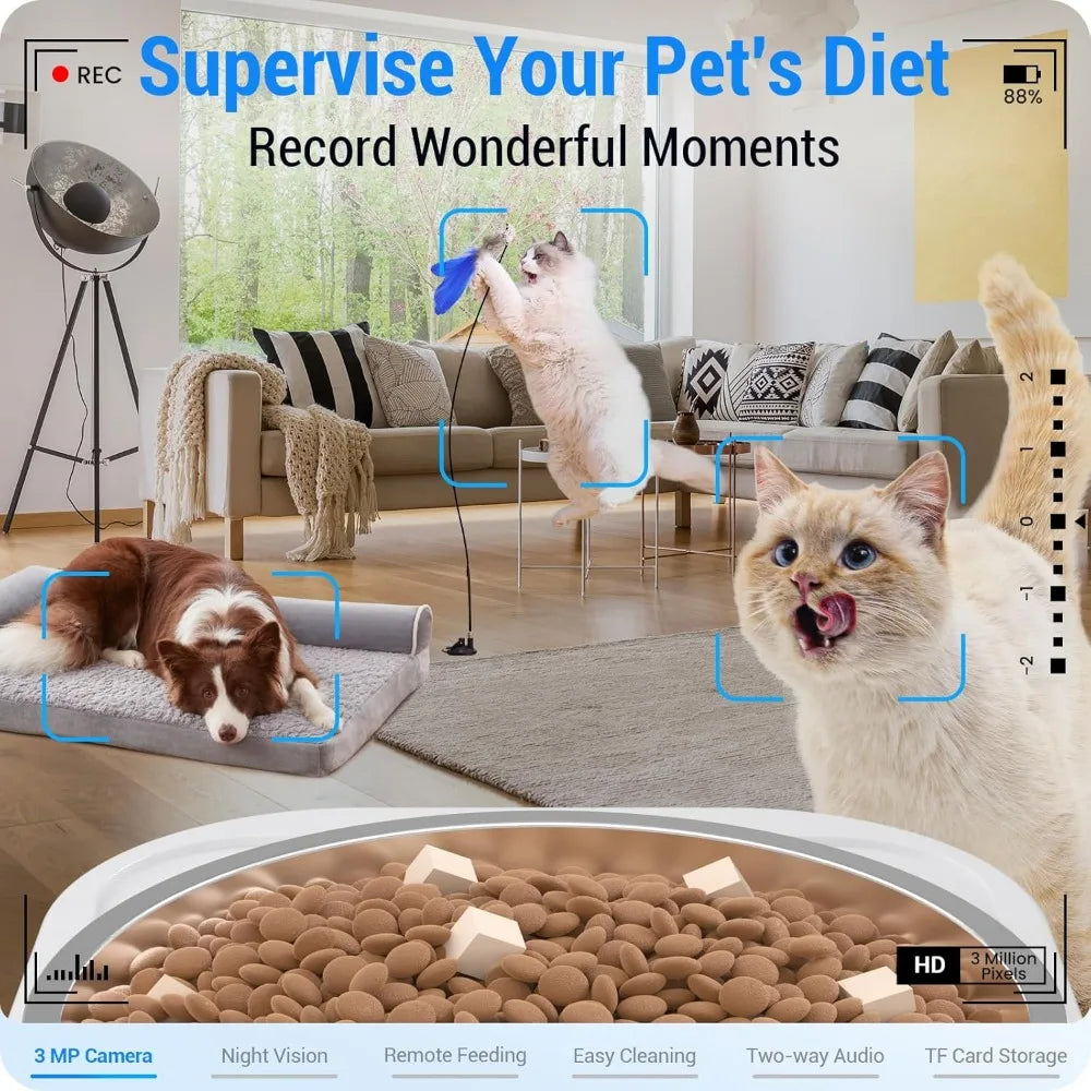 Smart Pet Feeder With Camera For Cat And Dog Feeding