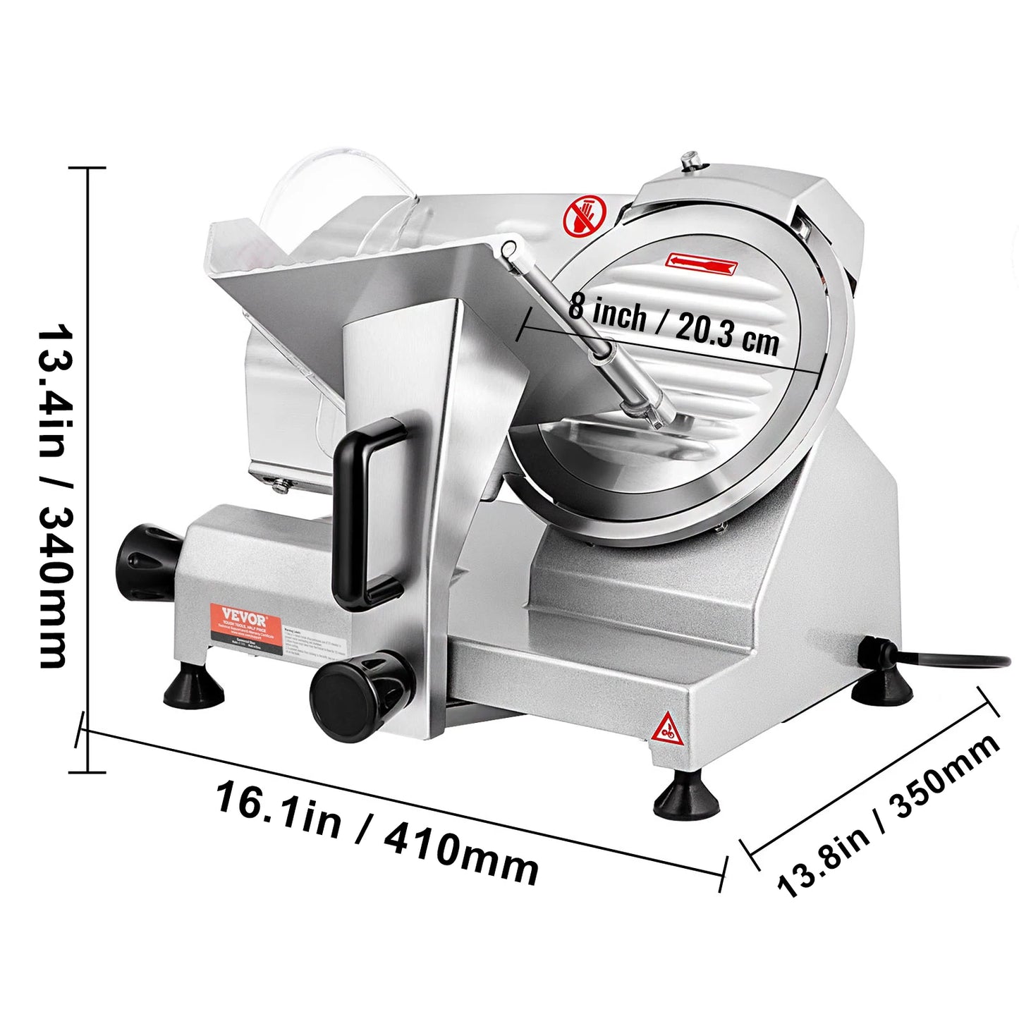 Electric Deli Slicer With Adjustable Thickness For Meats And Cheeses