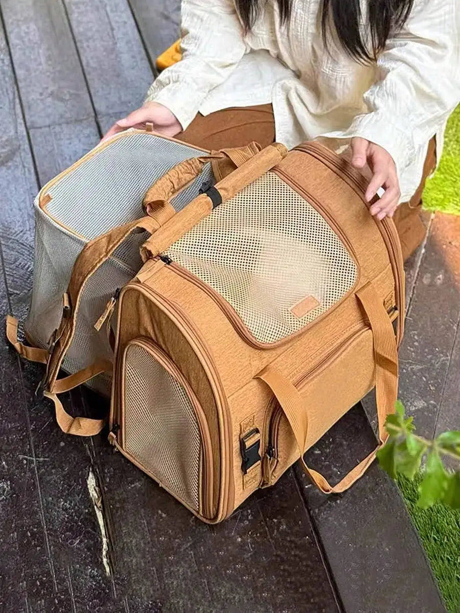 Expandable Backpack Pet Carrier for Cats & Small Dogs – Up to 15 lb