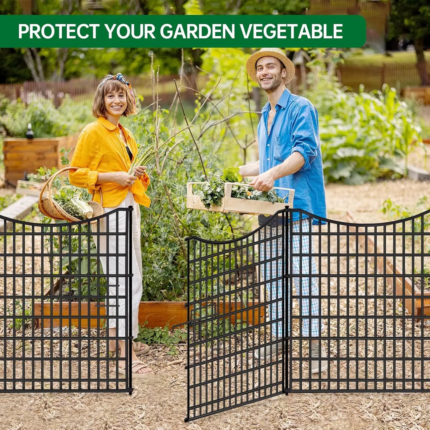No Dig Decorative Fence With Gate Garden Animal Barrier