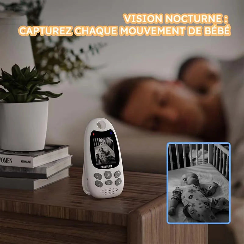 BOIFUN 480P Baby Monitor Camera, Video Baby Phone, Night Vision, VOX, Two-Way Communication, Temperature Sensor, Rechargeable