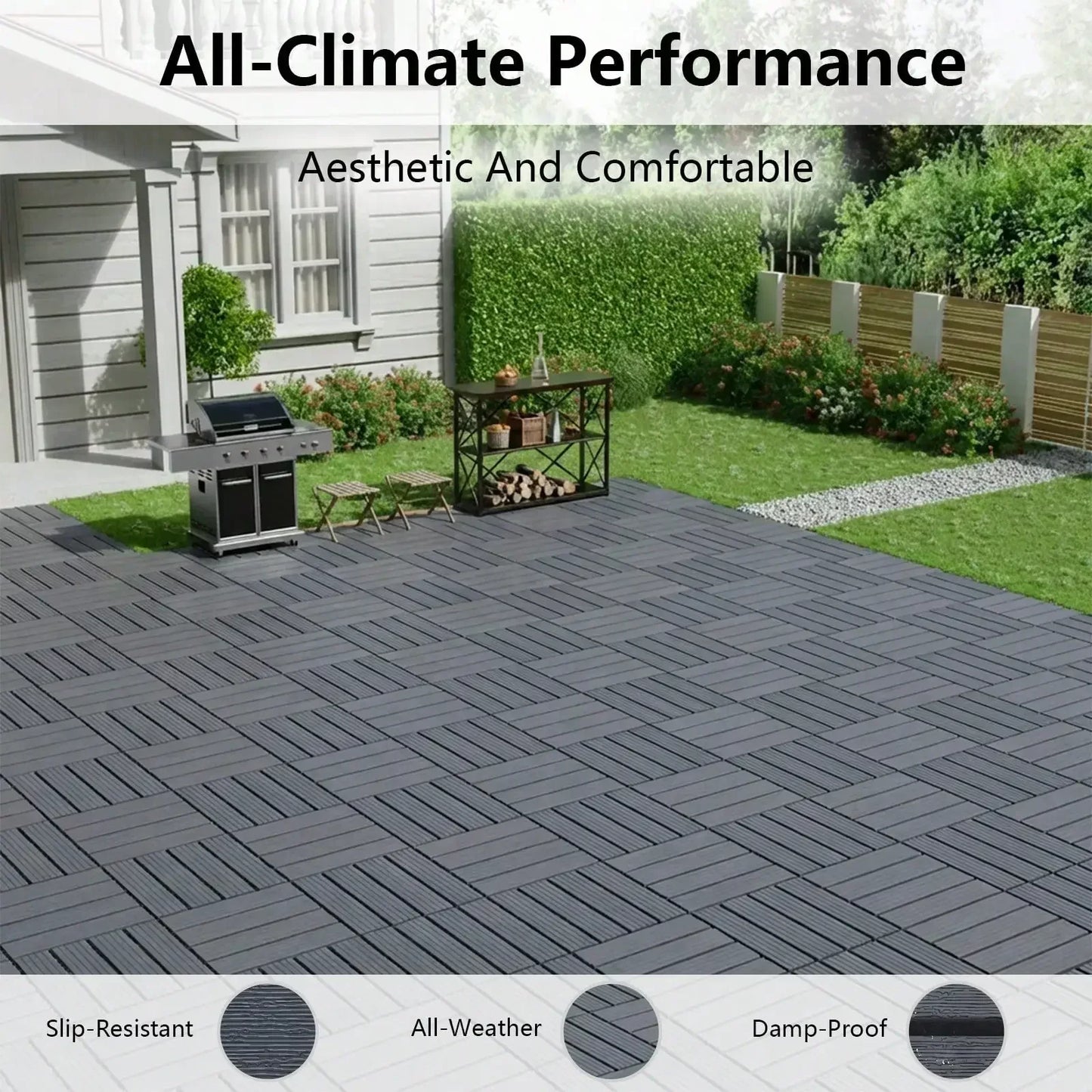 Interlocking Plastic Deck Tiles For Outdoor Patios And Balconies