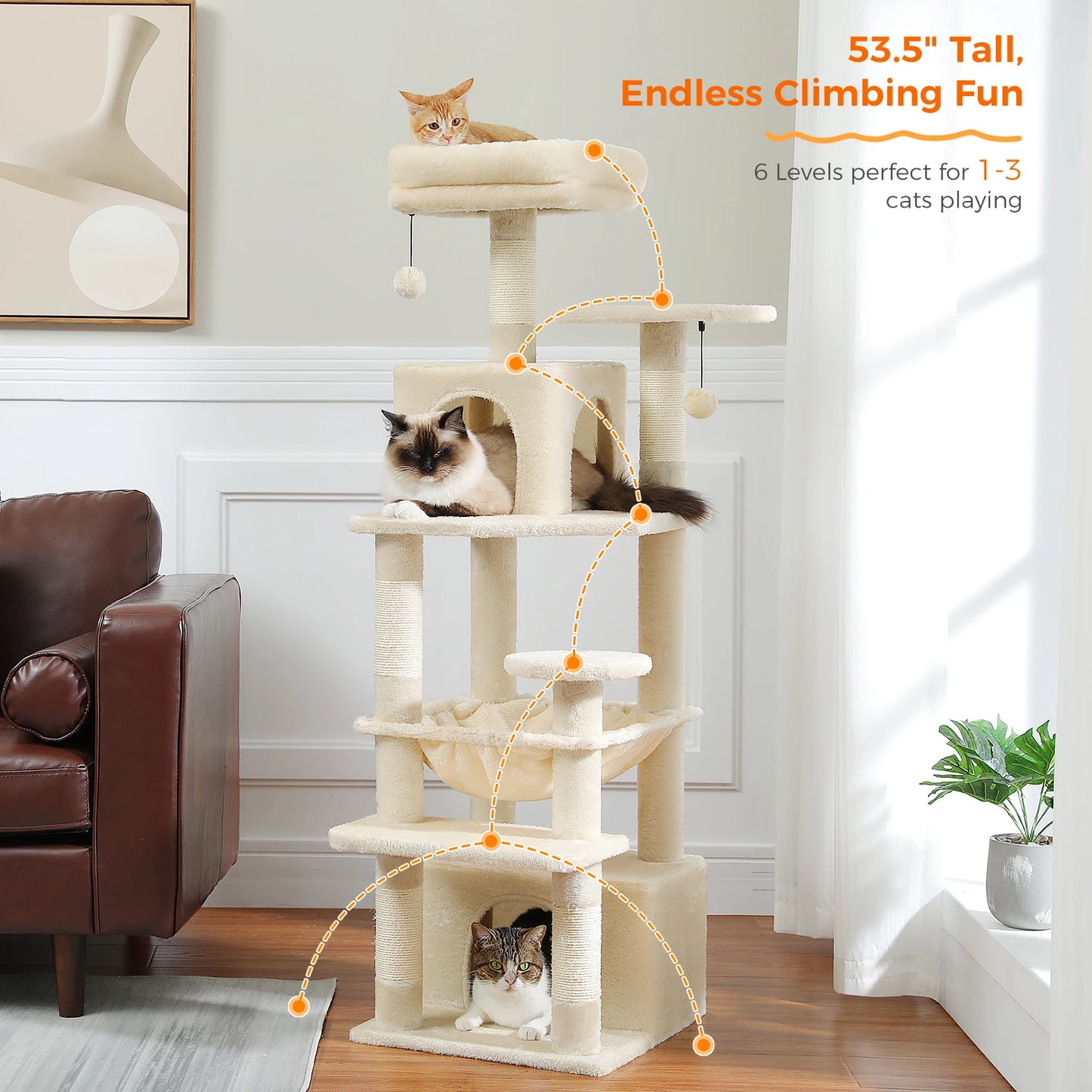 PAWZ Road Large Multi-Level Cat Tree &amp; Condo for Large Cats