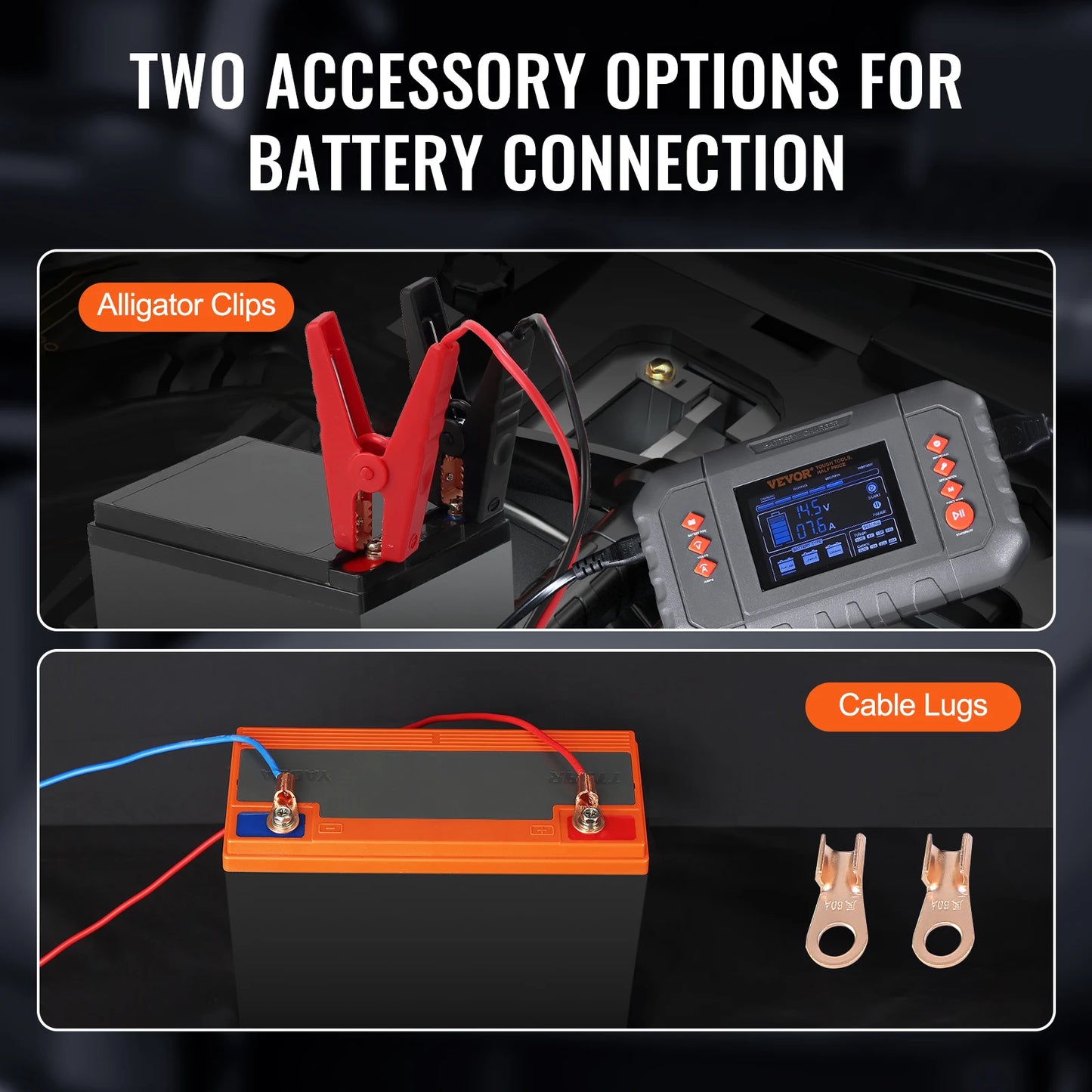 SucceBuy Smart Battery Charger 35-Amp Lithium LiFePO4  (AGM/Gel/SLA) LCD Display Trickle Charger for Boat Motorcycle Use