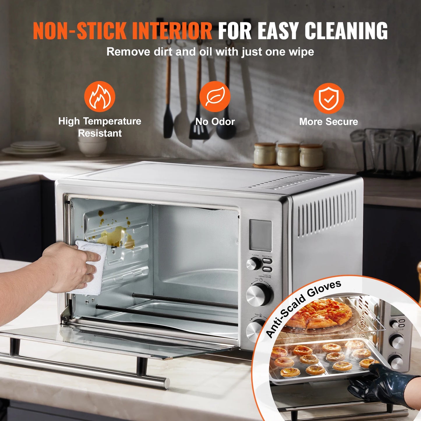 13-in-1 29.6-Quart Air Fryer Toaster Oven with Rotisserie