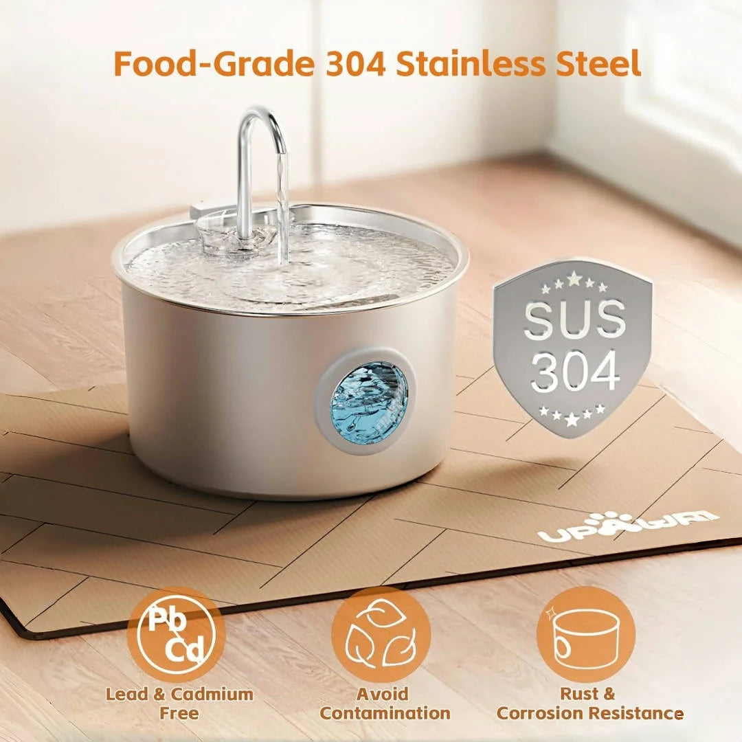 Stainless Steel Cat Water Fountain Automatic With Replaceable Filters