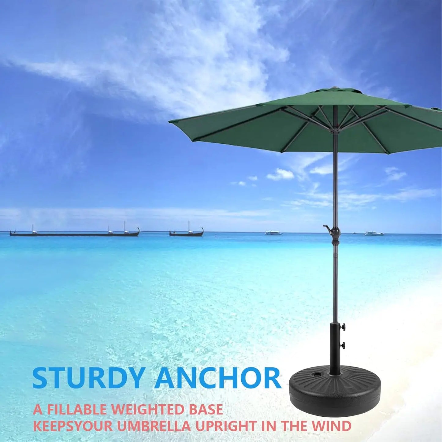 Heavy Duty Outdoor Umbrella Base With Sand Or Water Fillable