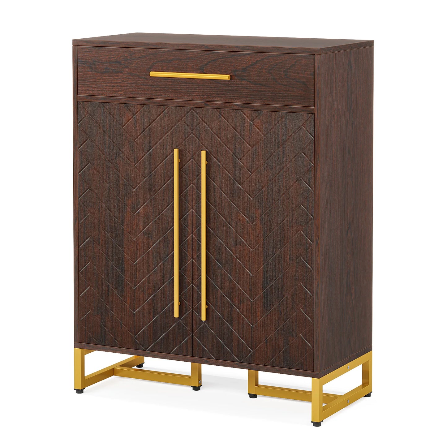 Tribesigns Modern Shoe Cabinet With Doors And Drawer Organizer